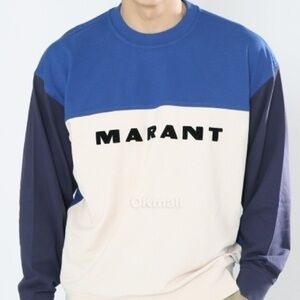 Isabel Marant Blue and Cream Crewneck Sweater